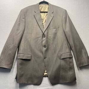 Calvin Klein Mens 48L Brown Wool Sport Coat Blazer Woolmark Lined